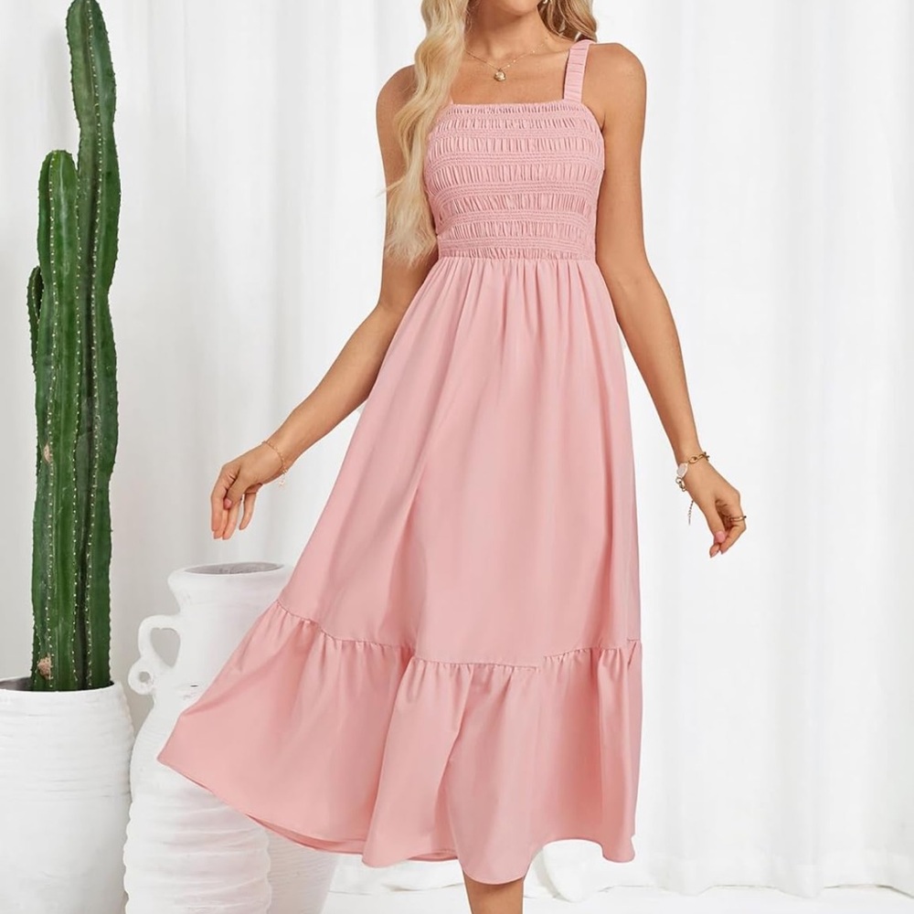 Grace Karin Pink Midi Dress